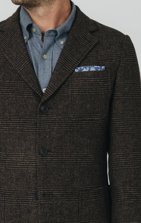 Veste en tweed à carreaux Prince of Wales marron avec poches plaquées - photo 3 Veste en tweed à carreaux Prince of Wales marron avec poches plaquées - photo 3