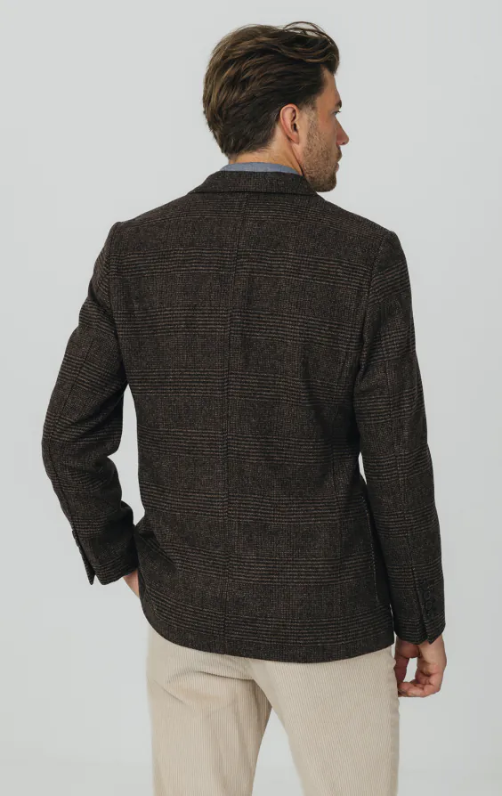 Veste en tweed à carreaux Prince of Wales marron avec poches plaquées - photo 5 Veste en tweed à carreaux Prince of Wales marron avec poches plaquées - photo 5
