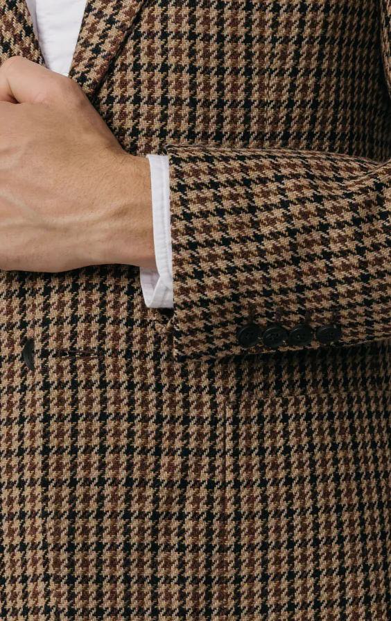Veste en tweed pied-de-poule marron - photo 2 Veste en tweed pied-de-poule marron - photo 2