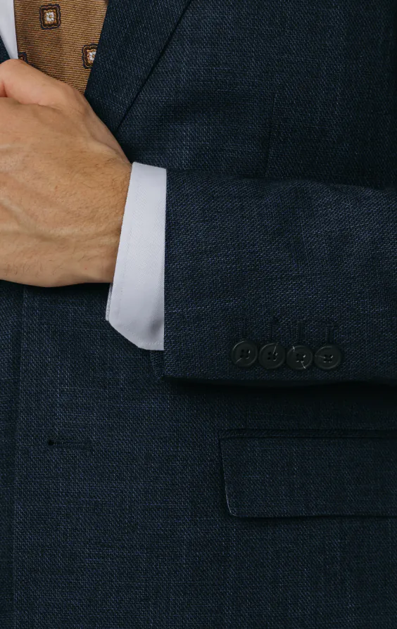 Veste de costume tissée en bleu - photo 2
