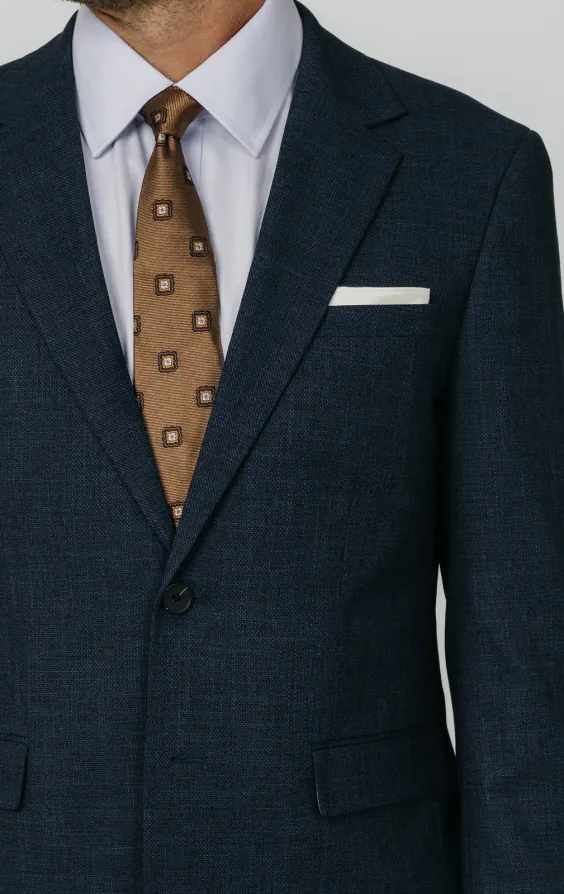 Veste de costume tissée en bleu - photo 3