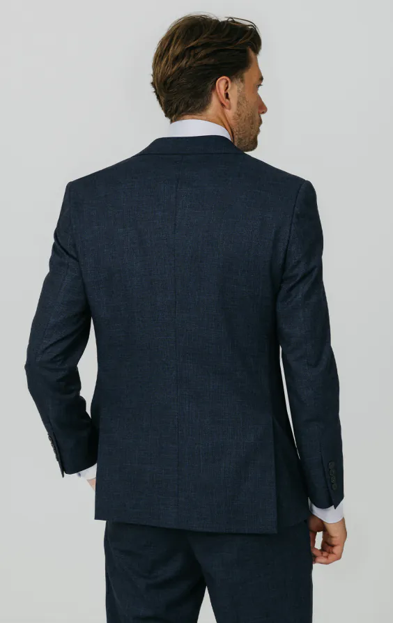 Veste de costume tissée en bleu - photo 5