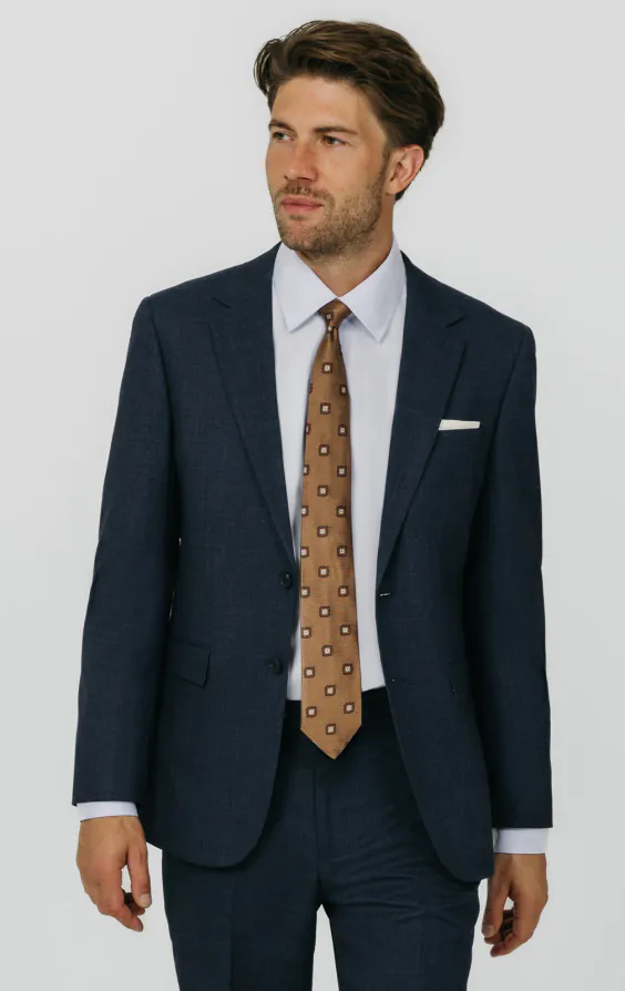 Veste de costume tissée en bleu