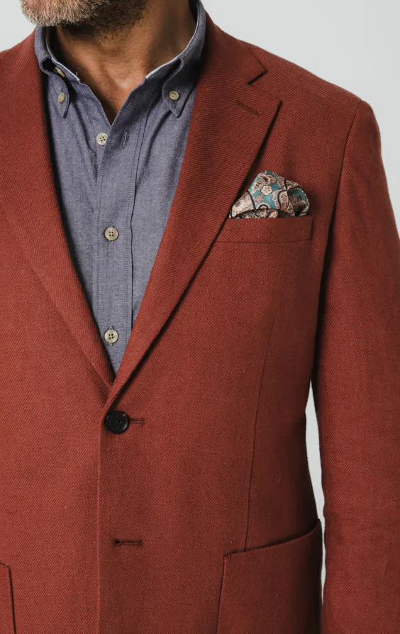 Veste en lin terre cuite - photo 3