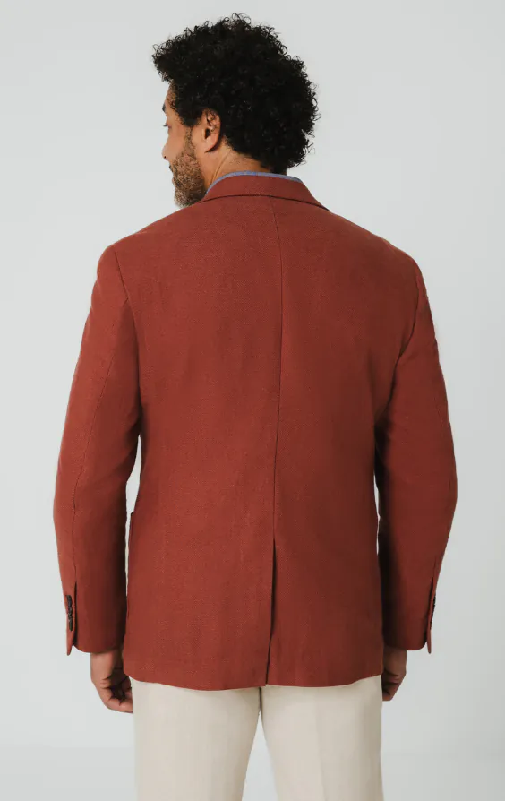 Veste en lin terre cuite - photo 6