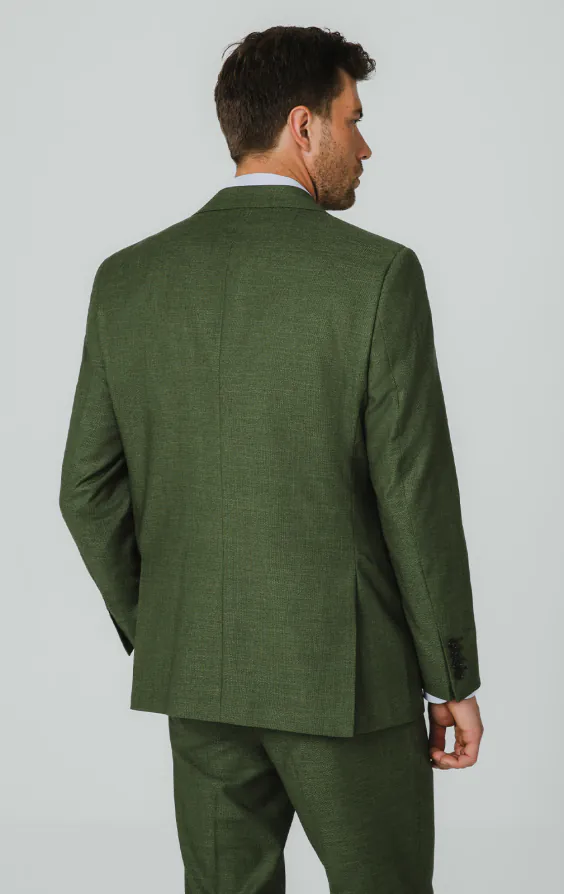 Veste de costume en tissu texturé vert pin - photo 5 Veste de costume en tissu texturé vert pin - photo 5