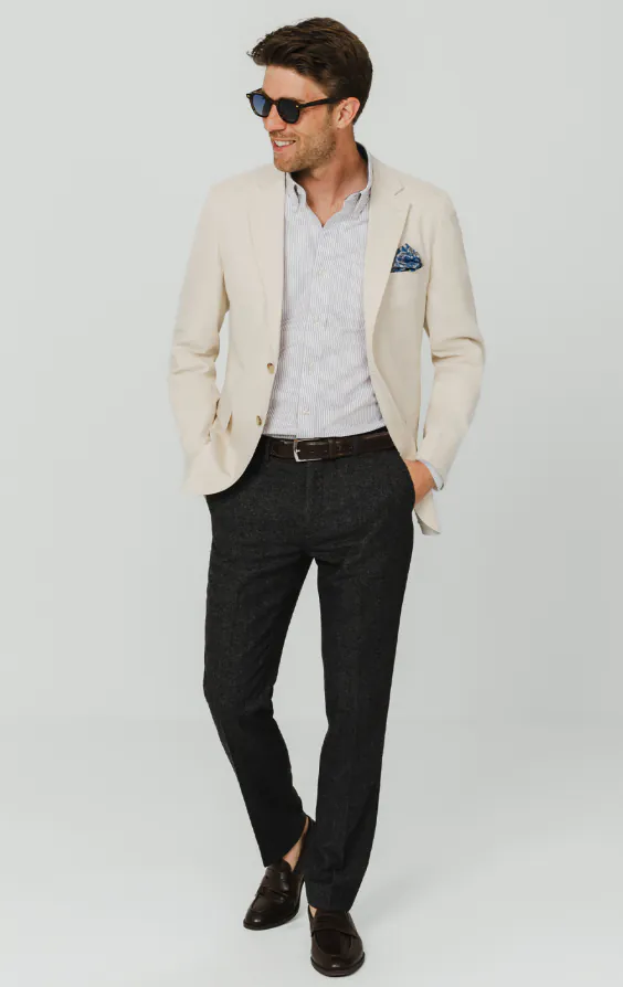 Veste en coton sergé crème - photo 1
