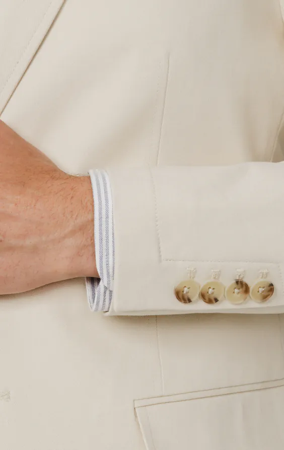 Veste en coton sergé crème - photo 2