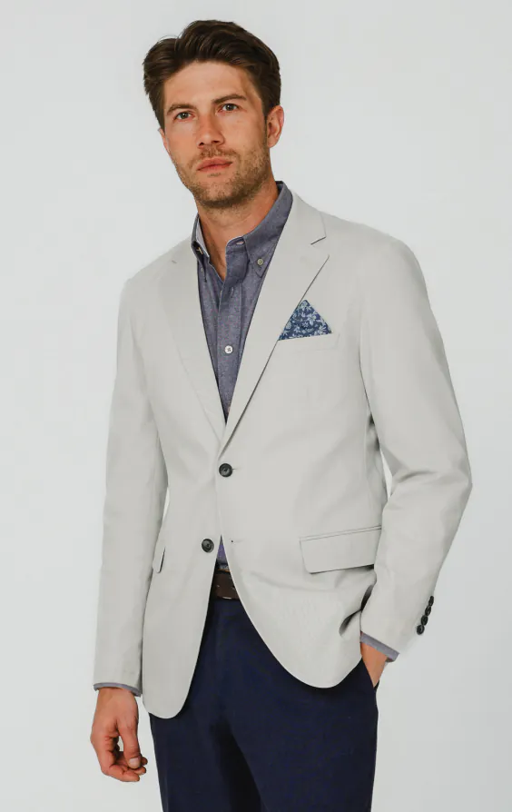 Veste en coton sergé gris clair Veste en coton sergé gris clair