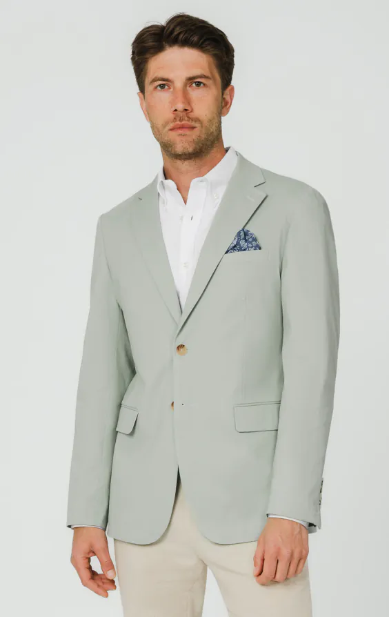 Veste en coton sergé vert sauge Veste en coton sergé vert sauge