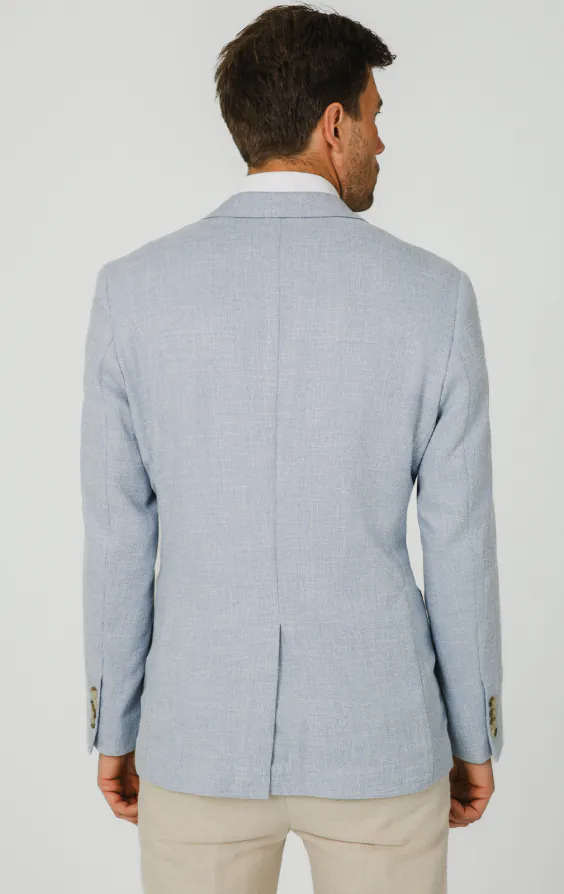 Veste en tissu texturé bleu clair - photo 4 Veste en tissu texturé bleu clair - photo 4
