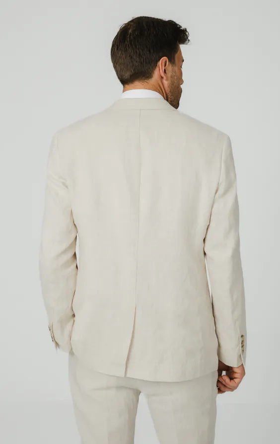 Veste de costume en pur lin couleur crème - photo 5 Veste de costume en pur lin couleur crème - photo 5
