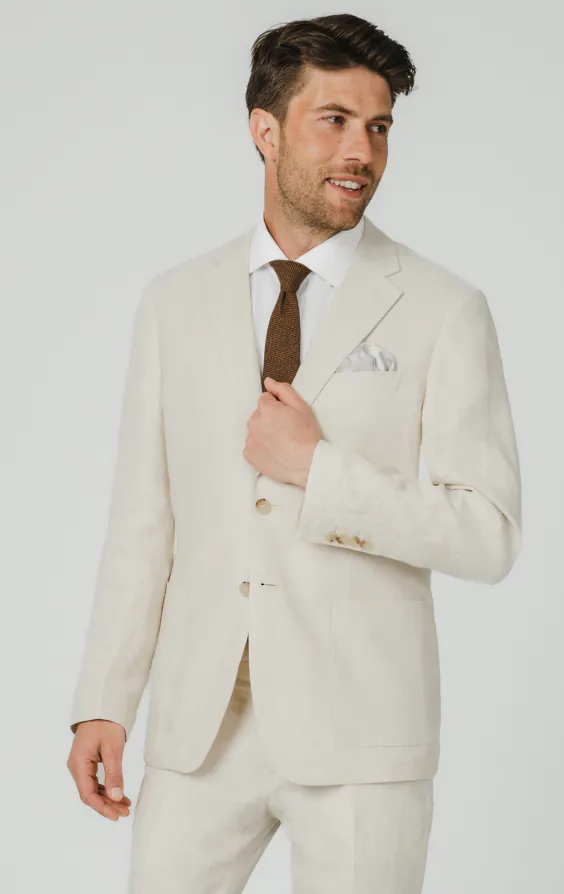 Veste de costume en pur lin couleur crème Veste de costume en pur lin couleur crème