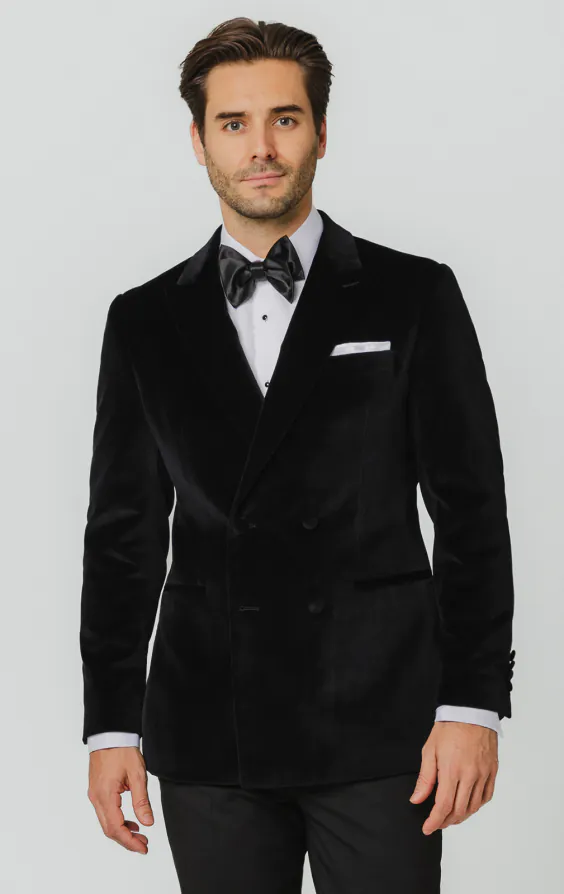 Veste de smoking croisé velours noir - photo 2 Veste de smoking croisé velours noir - photo 2