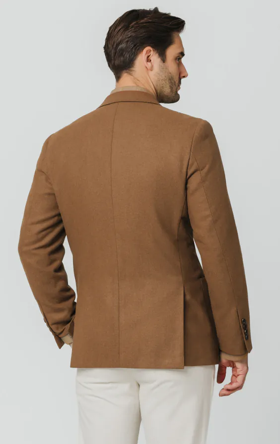 Veste croisée en laine mélangée brossée couleur camel - photo 5 Veste croisée en laine mélangée brossée couleur camel - photo 5