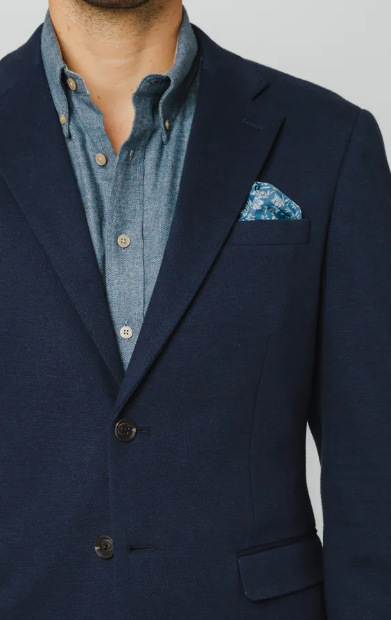 Veste en piqué de coton bleu marine - photo 3 Veste en piqué de coton bleu marine - photo 3