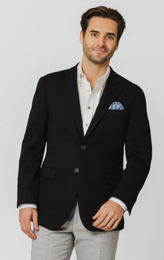 Veste en piqué de coton noir