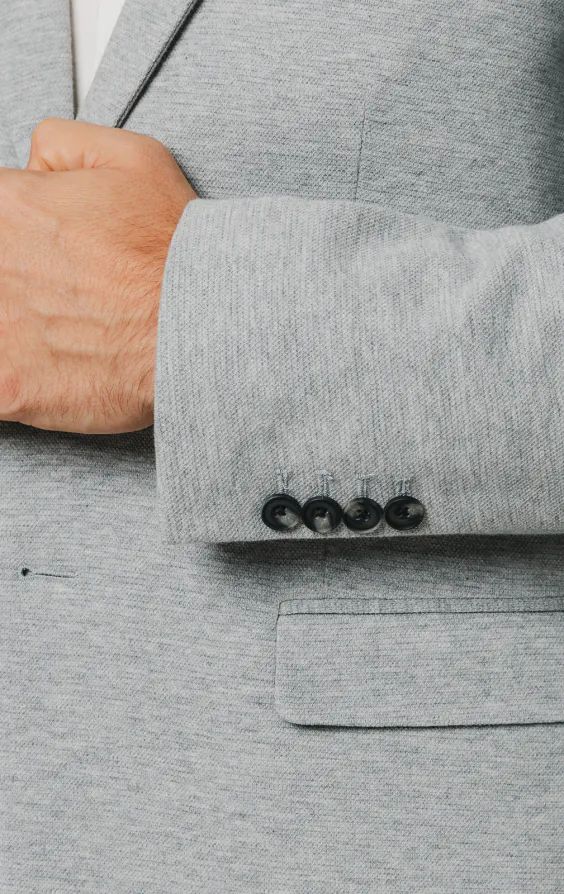 Veste grise en piqué de coton - photo 2