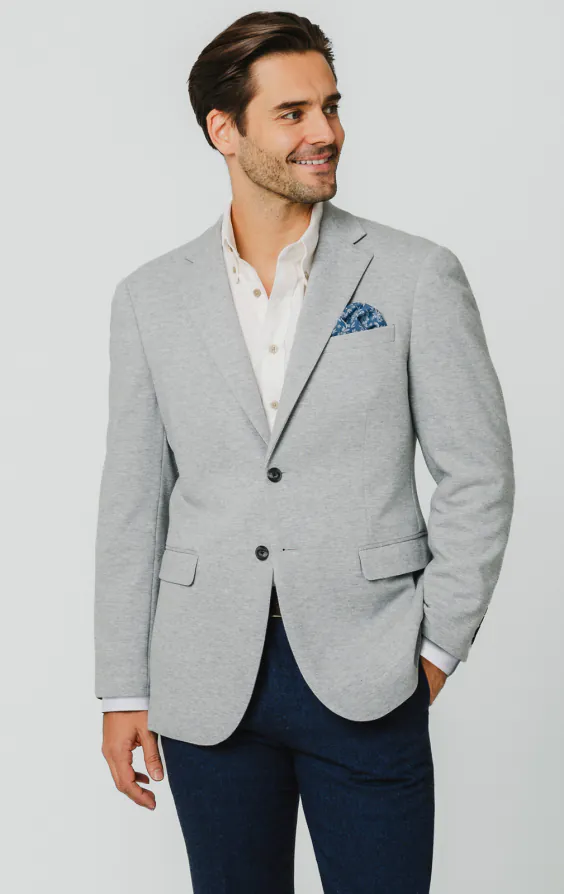 Veste grise en piqué de coton