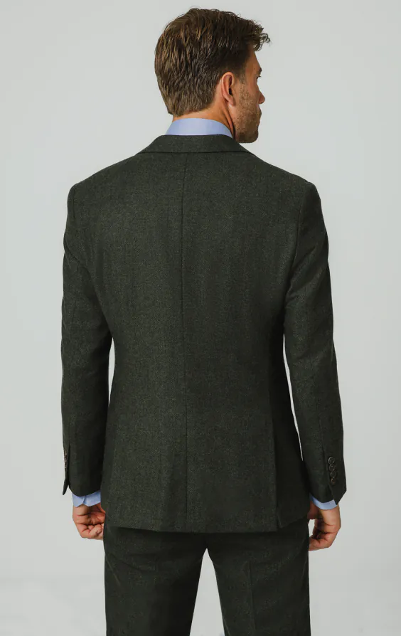 Veste de costume tweed vert foncé à chevrons - photo 5 Veste de costume tweed vert foncé à chevrons - photo 5