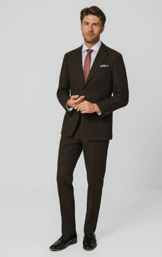 Veste de costume tweed Donegal brun foncé - photo 1 Veste de costume tweed Donegal brun foncé - photo 1