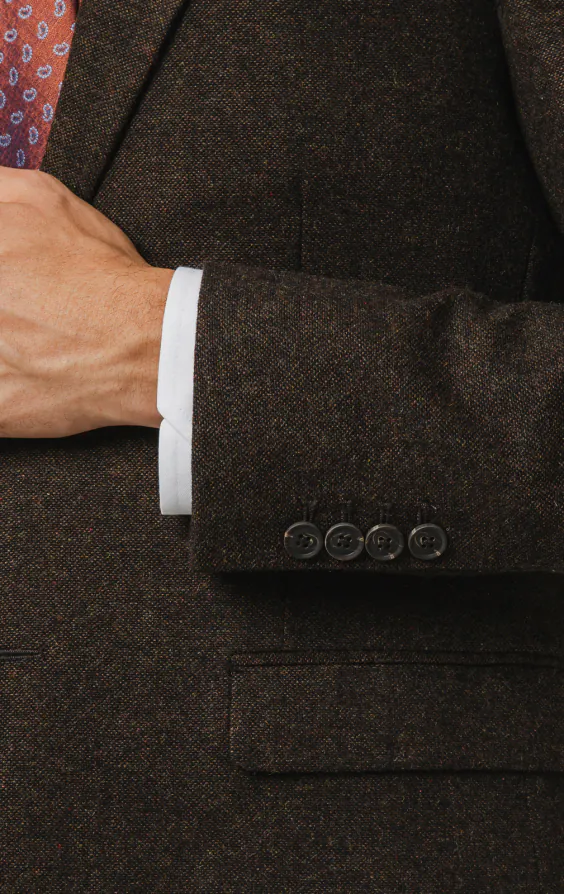 Veste de costume tweed Donegal brun foncé - photo 2 Veste de costume tweed Donegal brun foncé - photo 2