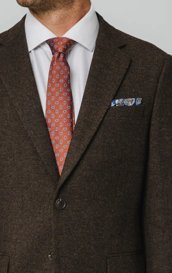 Veste de costume tweed Donegal brun foncé - photo 3 Veste de costume tweed Donegal brun foncé - photo 3