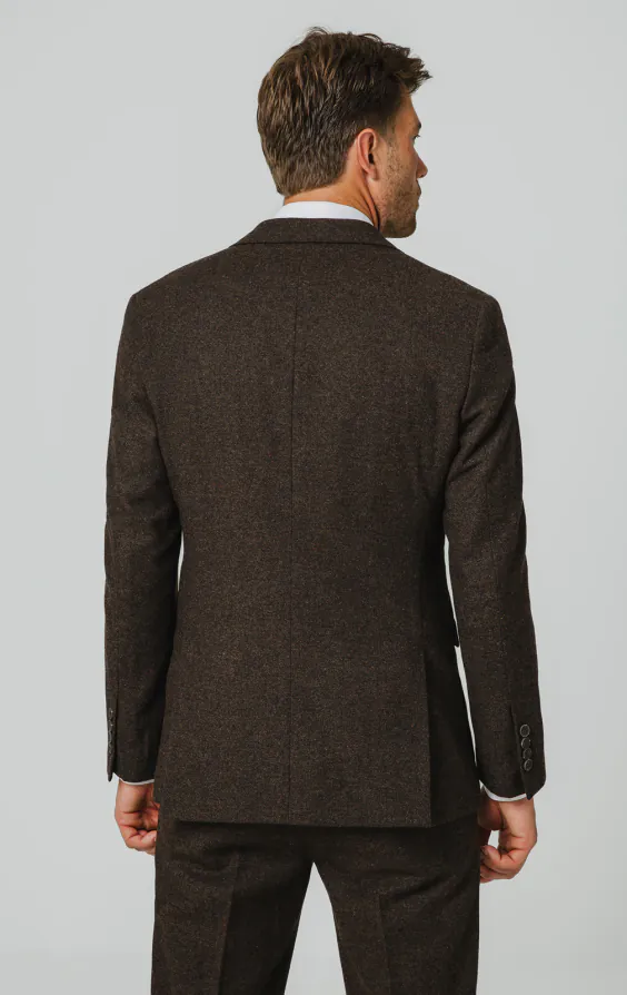 Veste de costume tweed Donegal brun foncé - photo 5 Veste de costume tweed Donegal brun foncé - photo 5