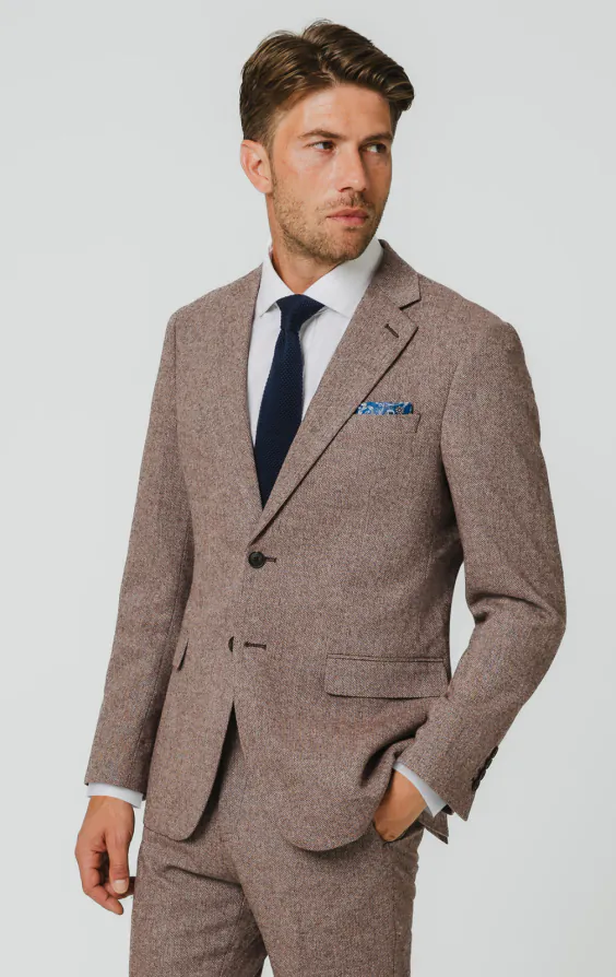 Veste de costume tweed séquoia à chevrons Veste de costume tweed séquoia à chevrons
