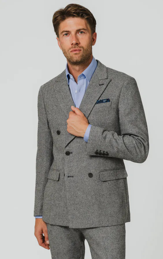 Veste de costume sergé tweed gris Veste de costume sergé tweed gris