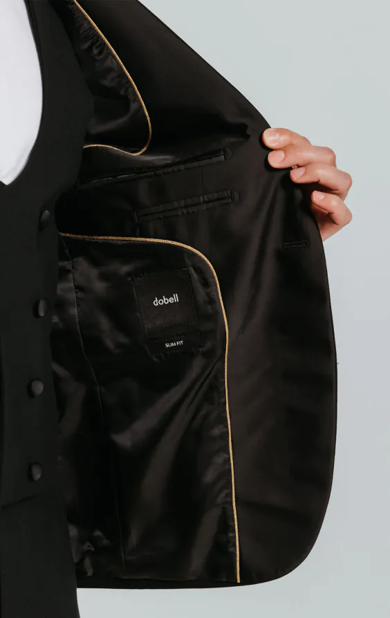 Veste de smoking noir coupe slim à revers cranté - photo 4 Veste de smoking noir coupe slim à revers cranté - photo 4