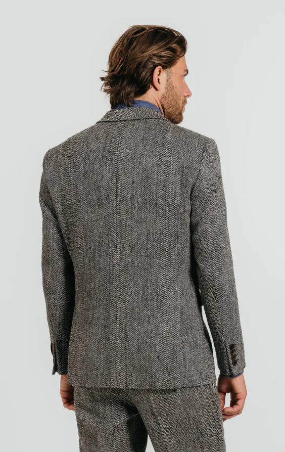 Veste Blazer Harris Tweed Rayé Chevrons - Taille 42 Homme - Occasion Très Bon état