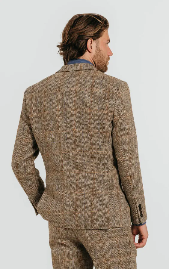Harris Tweed Veste marron à gros carreaux - photo 1 Harris Tweed Veste marron à gros carreaux - photo 1