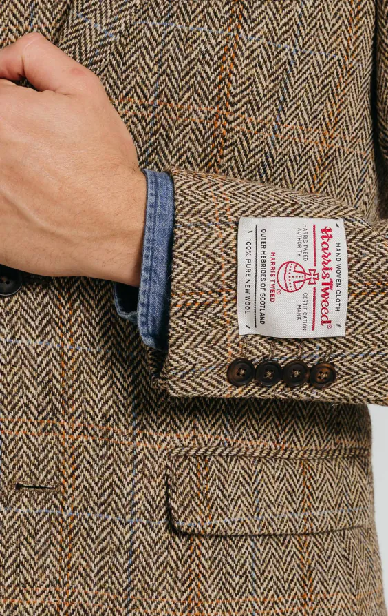 Harris Tweed Veste marron à gros carreaux - photo 2 Harris Tweed Veste marron à gros carreaux - photo 2