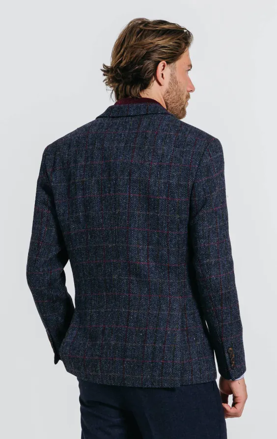Harris Tweed Veste bleu foncé à gros carreaux - photo 4 Harris Tweed Veste bleu foncé à gros carreaux - photo 4
