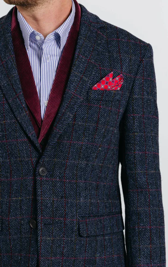 Harris Tweed Veste bleu foncé à gros carreaux - photo 6 Harris Tweed Veste bleu foncé à gros carreaux - photo 6