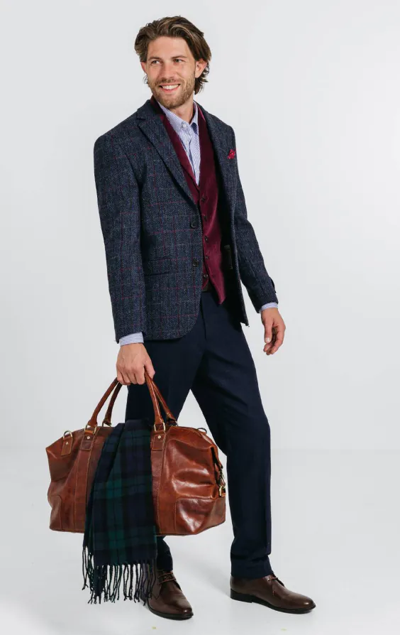 Harris Tweed Veste bleu foncé à gros carreaux - photo 3 Harris Tweed Veste bleu foncé à gros carreaux - photo 3