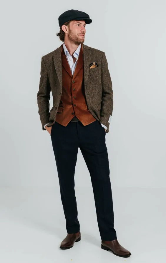 veste Mountbatten en tweed beige à carreau rose