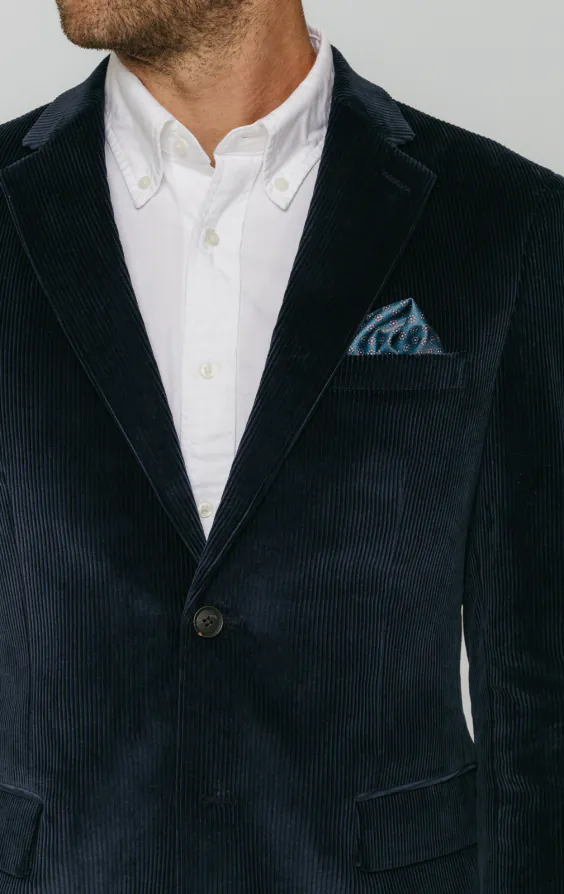 Costume en velours côtelé bleu marine - photo 3