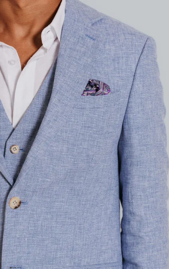 Veste en lin bleu clair - photo 3 Veste en lin bleu clair - photo 3