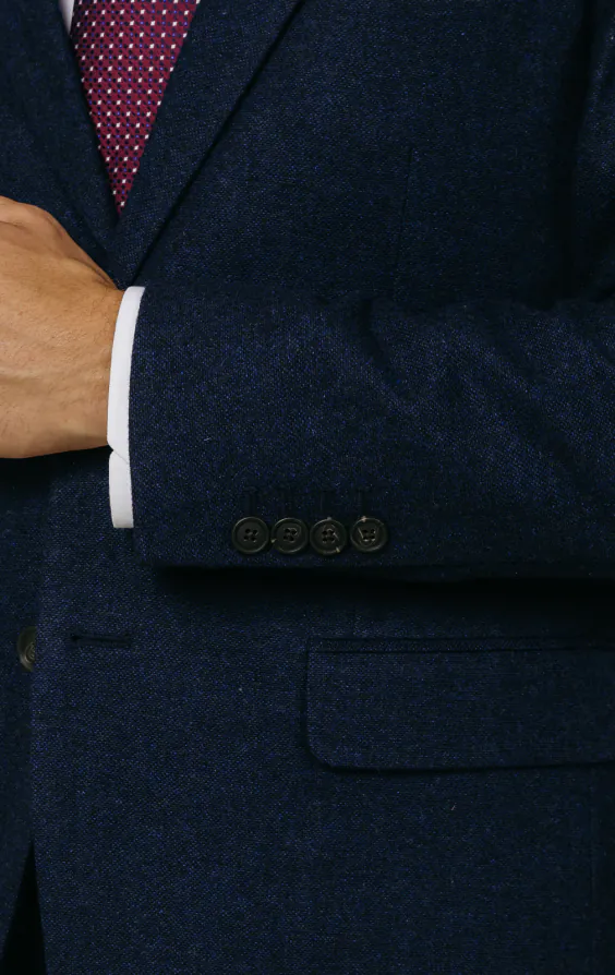 Veste de costume tweed donegal bleu marine - photo 2 Veste de costume tweed donegal bleu marine - photo 2