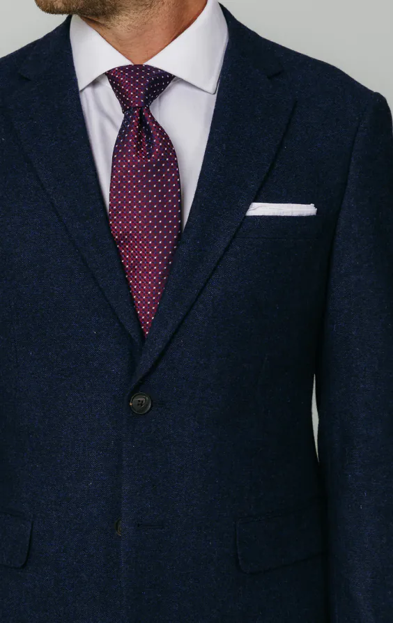 Veste de costume tweed donegal bleu marine - photo 3 Veste de costume tweed donegal bleu marine - photo 3