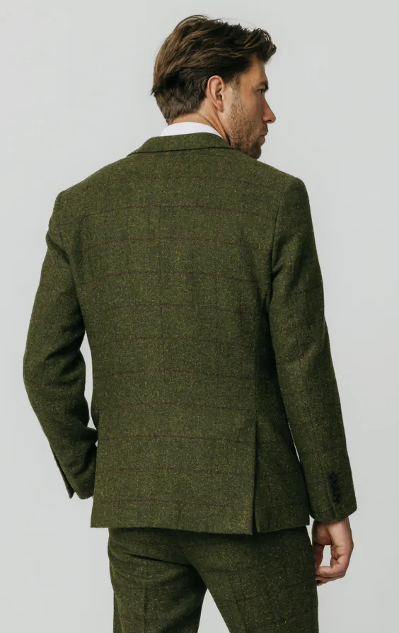 Veste De Spectacle Tweed Pretty Ponies Taille 28 – Vert/Beige à Carreaux Rouges, Or, équitation