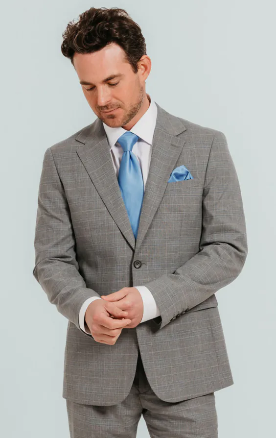 Veste de costume à carreaux gris clair Veste de costume à carreaux gris clair
