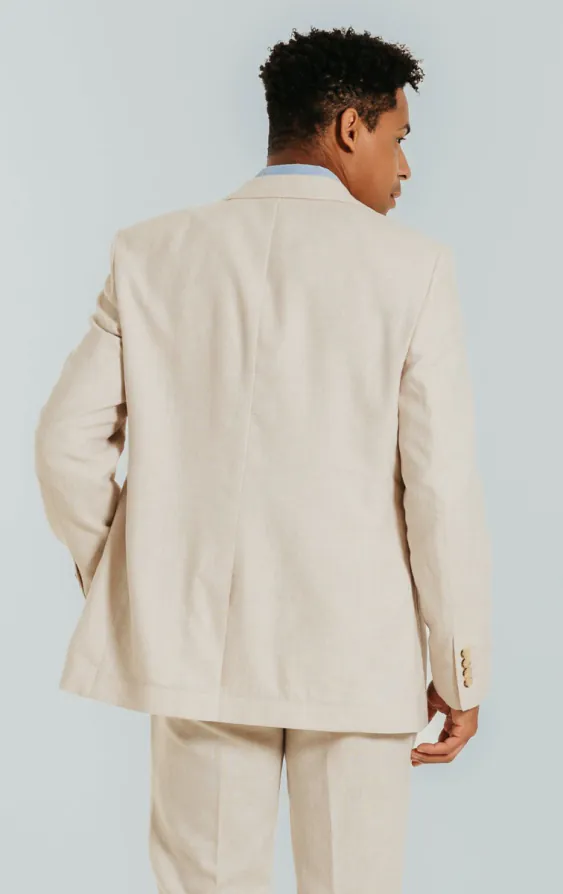 Veste en lin couleur crème coupe slim - photo 4 Veste en lin couleur crème coupe slim - photo 4