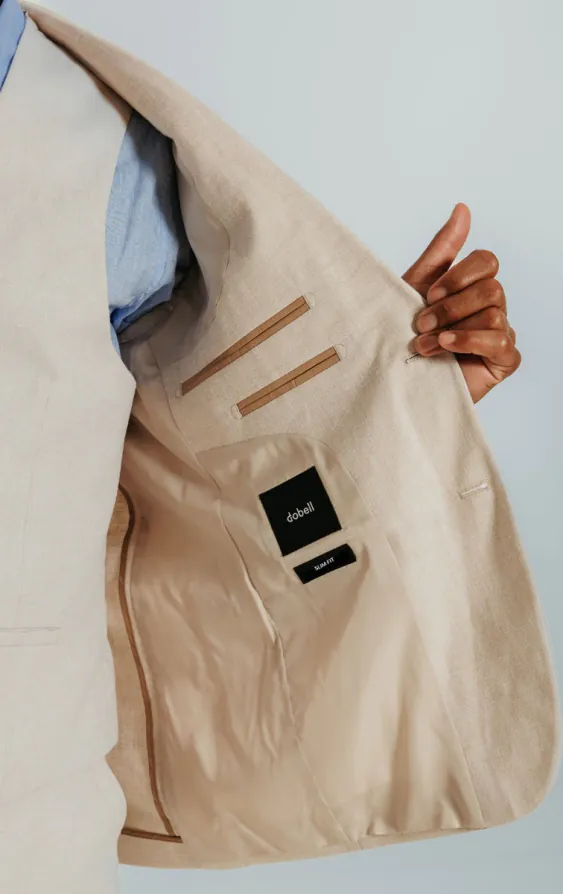 Veste en lin couleur crème coupe slim - photo 3 Veste en lin couleur crème coupe slim - photo 3
