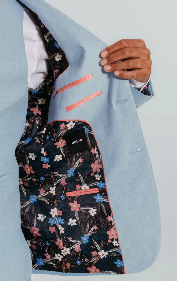 Veste de costume bleu clair avec revers à pointe - photo 4