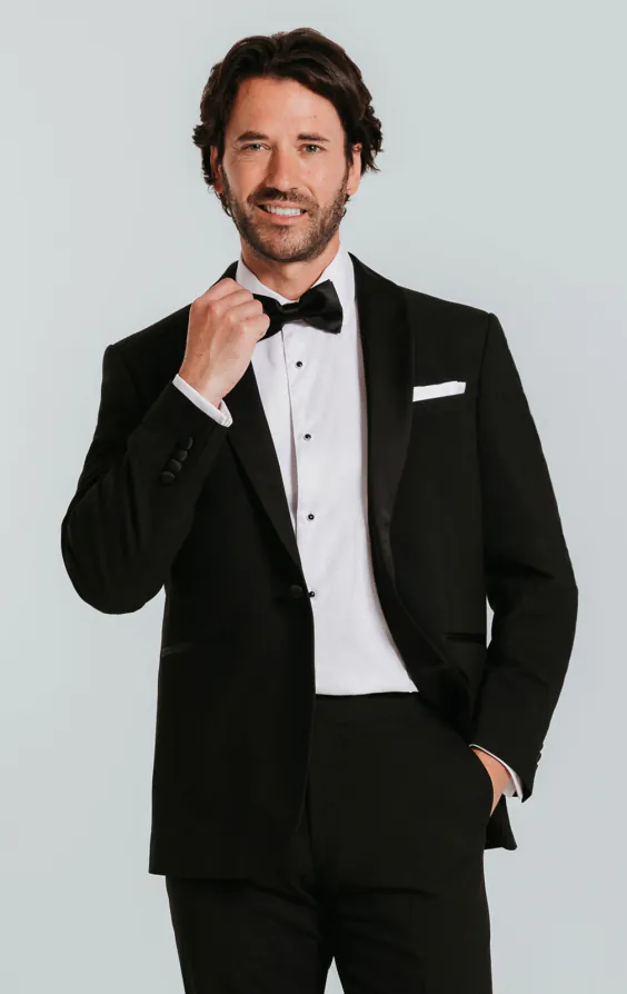 Veste de smoking noir à col châle
