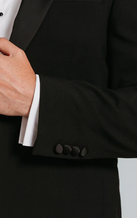 Veste de smoking noir coupe slim à col châle - photo 2