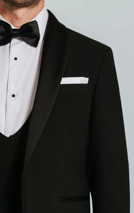 Veste de smoking noir coupe slim à col châle - photo 3
